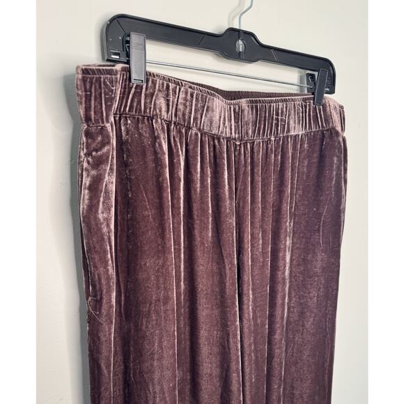 Johnny Was Luciana Coffee Bean Velvet Embroidered Wide Leg Pants NWT XL Boho Y2K - Picture 5 of 13